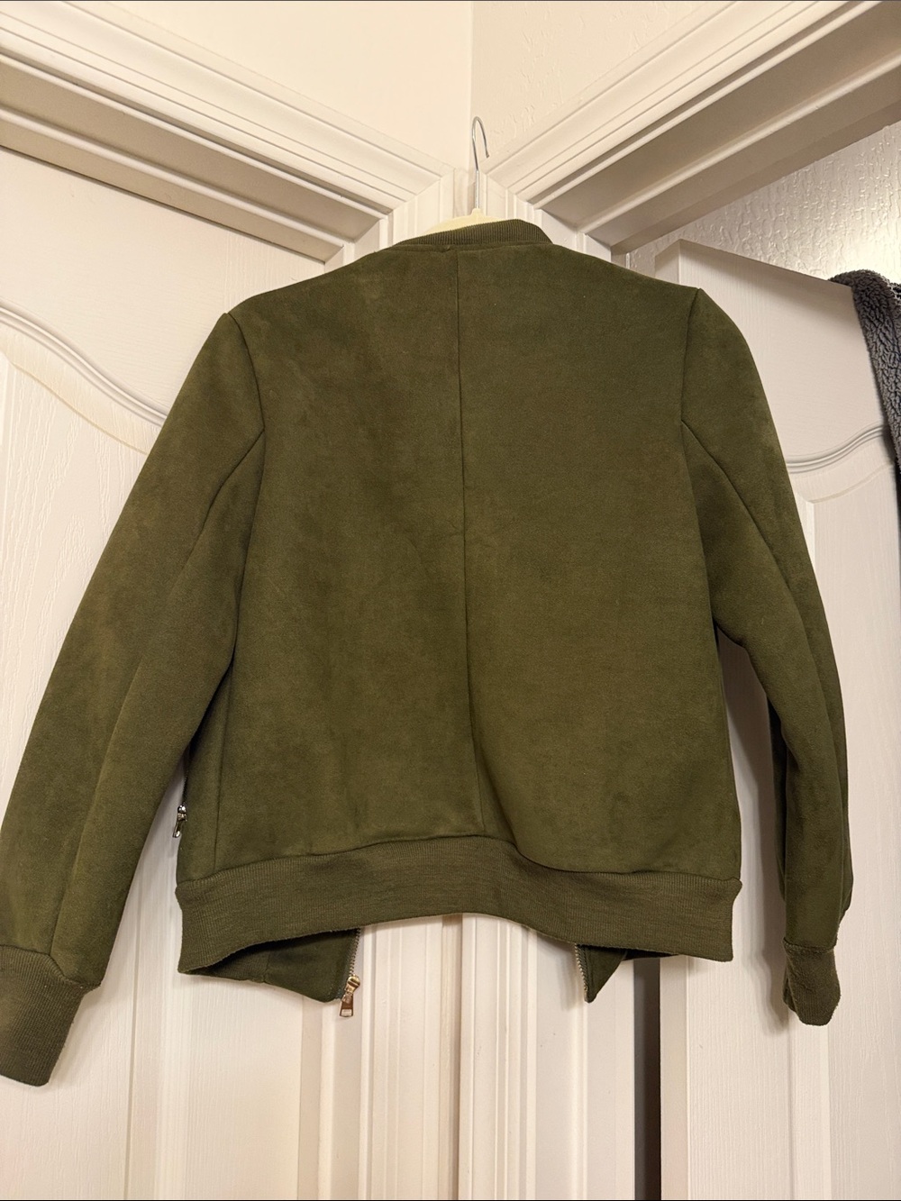 Bliss Olive Green Suede-Style Bomber Jacket - Men